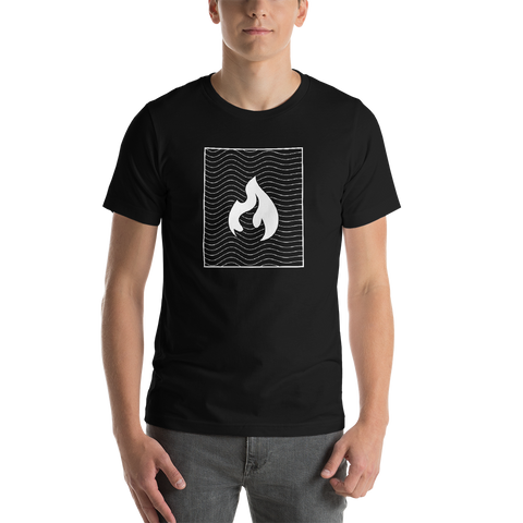 wavy flame (white) t-shirt
